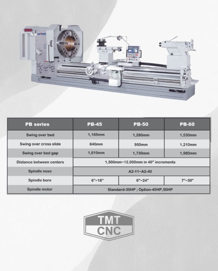 PB Serisi Ağır Hizmet Tipi Boş İş Mili CNC Tornalar